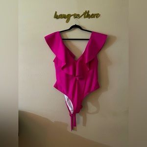 Hot Pink Ruffle Swimsuit